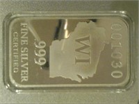 Wisconsin State Silver Bar