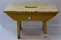 Small wooden Stool with Yellow Paint