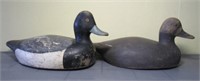 Pr. Bluebill Duck Decoys Extra Wide Bodies 8"Wx16"
