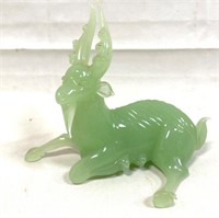 JADEITE GLASS DEER FIGURINE