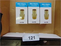 (3) 1-1/4" Male Brass Adapters