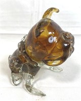 LARGE ART GLASS BULLDOG