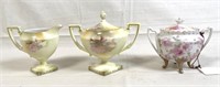 THREE FANCY R.S. PRUSSIA CHINA DISHES