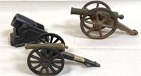 THREE ANTIQUE TOY CANNONS