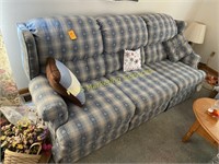 Blue Sofa - Recliner on Both Ends