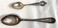 TWO STERLING SPOONS; ONE ANTIQUE BABY 1898