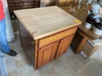 Kitchen Rolling Table with Cutting Board Top