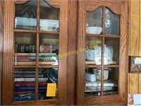 Glass Door Cabinet Contents - cooking books