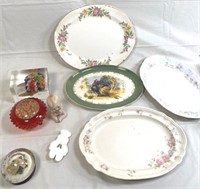 CHINA PLATTERS AND GLASSWARE