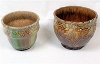 pottery planters- see cracks in pics