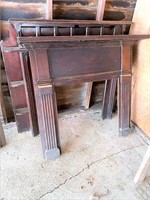 pair- antique wooden fireplace mantles