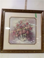 Framed floral print 27.5" square