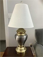 Metal and brass table lamp