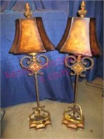 Pair of Fine Arts iron designer lamps (40in tall)
