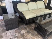 3 Pc Faux Wicker patio set