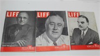 (3) 1940's Life Magazine: Dewey,