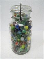 Vintage Marbles In Ball Jar