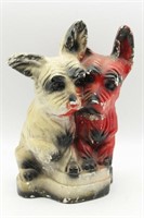Vintage Chalkware Dogs Statue