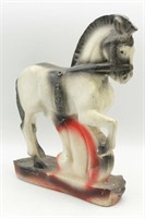Vintage Chalkware Draft Horse Statue