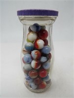 Vintage Marbles In Gaymoor Milk Jar