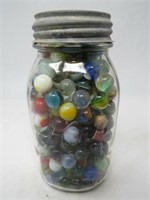 Vintage Marbles in Kerr Mason Jar
