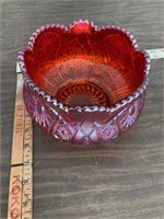 Cranberry fenton bowl