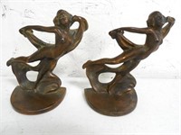 Pair of Metal Bookends Nudes