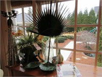 YELLOW FLOWER ARRANGEMENT, LEAF STIM IN VASE