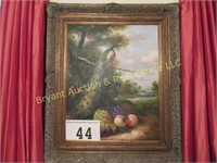 PEACOCK OIL PAINTING ON CANVAS FRAMED
