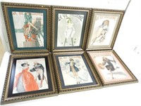 Lot of 6 French Prints Framed