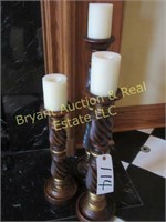 3 TALL CANDLE STICKS (BROWN GOLD)