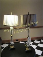 (PAIRS) GRAY STRIP GLASS STRIPE GLASS LAMPS HAS A