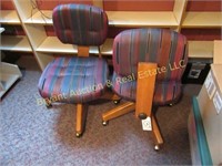 2 OFFICE CHAIRS (STRIPED MULTICOLORED)