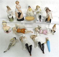Lot of Lady Figurines Mostly Bisque
