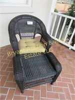 BLACKER WICKER CHAIR WITH FOOT STOOL OUTDOOR