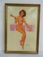 Canvas "Happy New Year" signed Baron