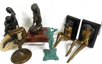 Mixed Lot of Nudes Bookends/ Statues