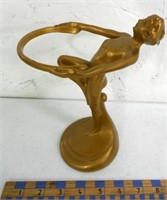 Nude Figurine Painted Pot Metal