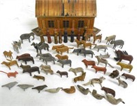 Noah's Ark with Hand Carved Animals/People
