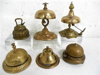 Lot of 6 Bells Brass Desk/Tap/ other