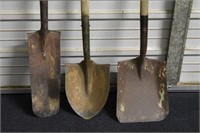 3 Shovels - Round Point, Trench & Flat Shovel