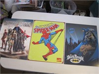 3 Comic Book Super Hero Metal Signs