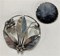 2 Sterling Brooches