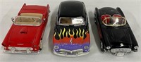 3 Model Cars-Thunderbird/Mercury/Corvette
