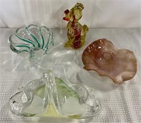 4  Pieces of Art Glass