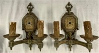 Pair of Vintage 2 Light Wall Sconces
