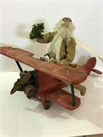Lg. Designer Santa w/ Lg. Decorative Airplane-