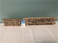 2 wood signs