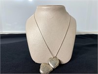 Unique 4 Cold Sterling Heart Locket & Chain