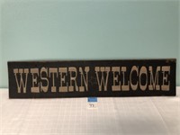 Western Welcome Sign 30"x7"